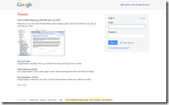 Google Reader New Login