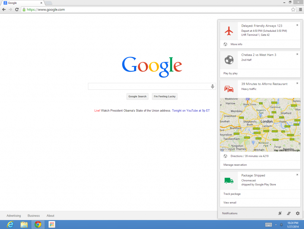 google now chrome