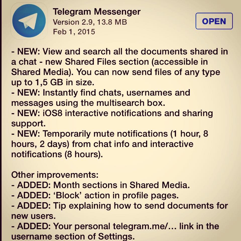 update telegram web