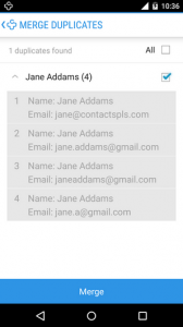 تطبيق + Merge لدمج أو حذف جهات إتصالك المكررة في أندرويد