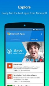 Microsoft Apps على أندرويد للمساعدة بالعثور وتحميل تطبيقات مايكروسوفت