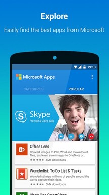 Microsoft Apps على أندرويد للمساعدة بالعثور وتحميل تطبيقات مايكروسوفت