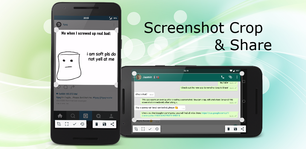 تطبيق Screenshot Crop & Share لأخذ سكرين شوت وتحرير الصورة