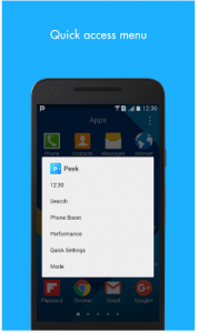 تطبيق Peek لإمكانية الوصول السريع للتطبيقات والأدوات في أندرويد