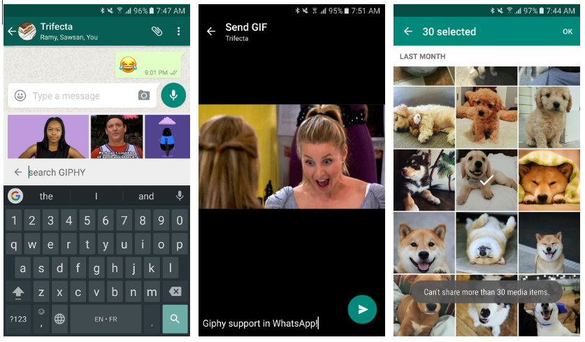 واتساب في أندرويد يدعم البحث عن الصور المتحركة عبر Giphy وأكثر