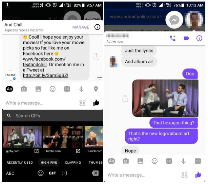 فيسبوك ماسنجر يدعم إدارج صورة GIF من لوحة Gboard