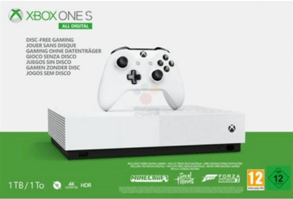 تسريبات صور جهاز All Digital' Xbox One S تكشف عن قدومه في 7 مايو