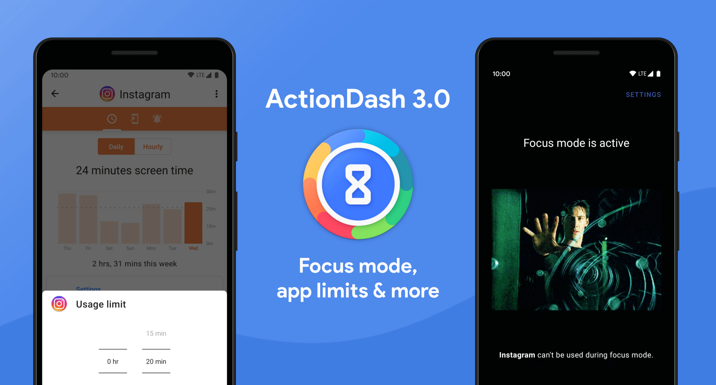 في تحديثه الأخير يتفوّق تطبيق ActionDash على أدوات الرفاهة الرقمية من قوقل