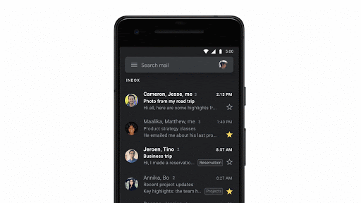 رسميًا تطبيق جيميل يأتي بالوضع المُظلم لمستخدمي أندرويد و iOS