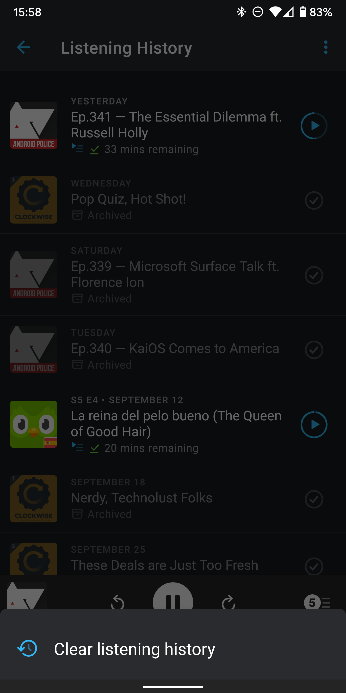 تطبيق Pocket Casts يدعم الآن تفعيل الوضع المُظلم حسب إعداد النظام