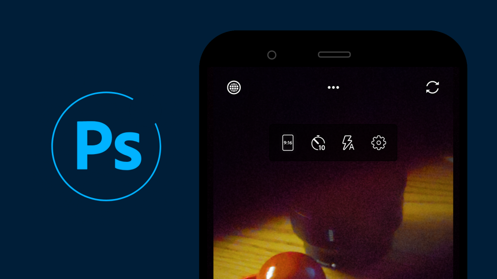 Dark Mode Photoshop app comes bundled with a camera from Adobe and there is a new capture tool.