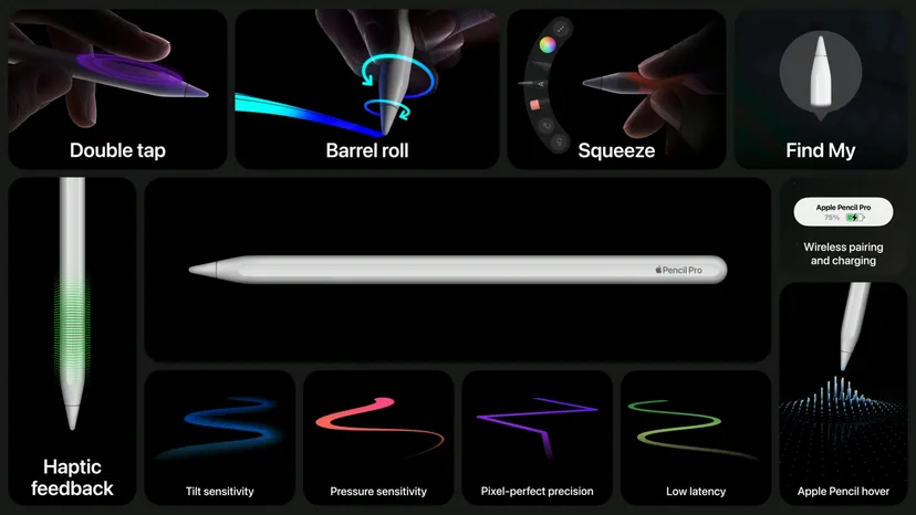 آبل تكشف عن قلم Apple Pencil Pro بمميزات احترافية