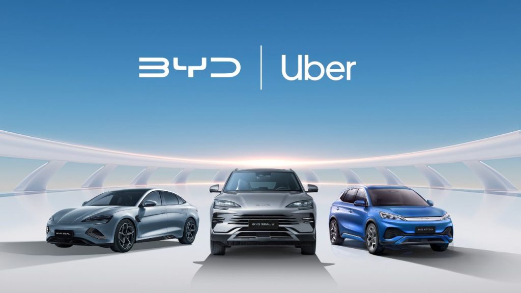 تعاون أوبر و BYD لتوفير 100 ألف سيارة كهربائية لسائقي التطبيق